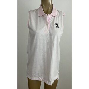 Vintage Disney Golf Collection Women's M Polo Top Minnie Mouse Sleeveless Pink
